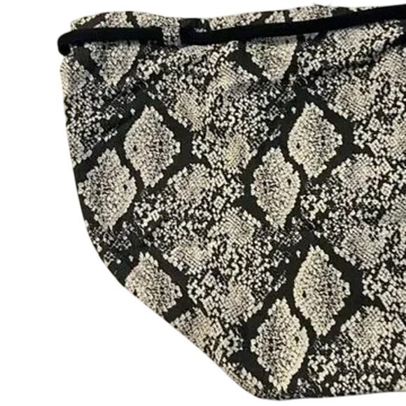 NWT Andie Riviera Snakeskin Print Bikini Belted Bottom Medium Rise M Black Cream - Picture 10 of 15